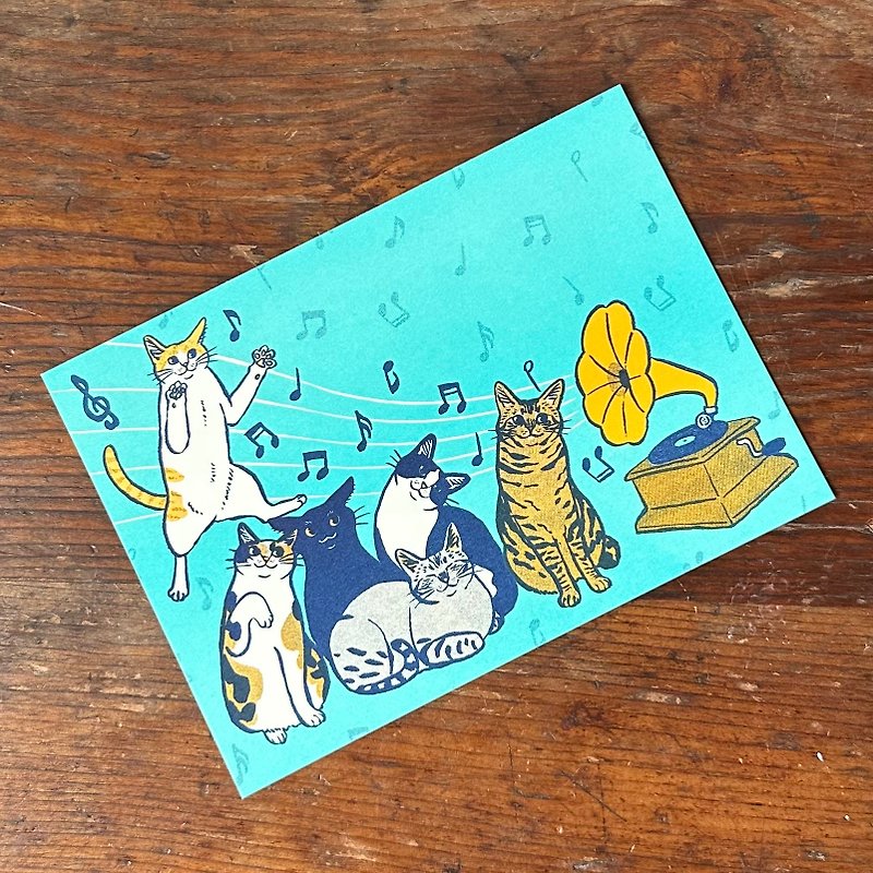 猫と音楽　ポストカード - カード・はがき - 紙 多色