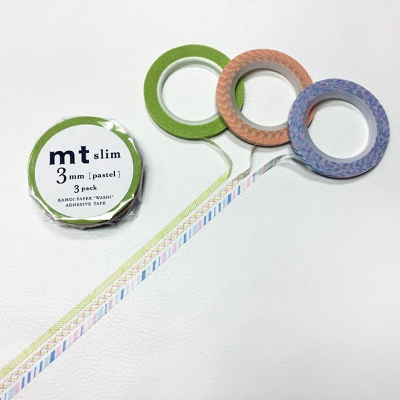 mt and paper tape Slim series by Pastel lines 3mm 3 enrolled (MTSLIMS07)] 2016Summer - Washi Tape - Paper Multicolor