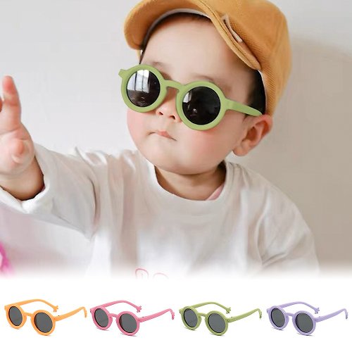ALEGANT 時尚墨鏡│濾藍光眼鏡 丹麥時尚0-3歲小手設計輕量矽膠彈性太陽眼鏡│UV400寶寶墨鏡-4色