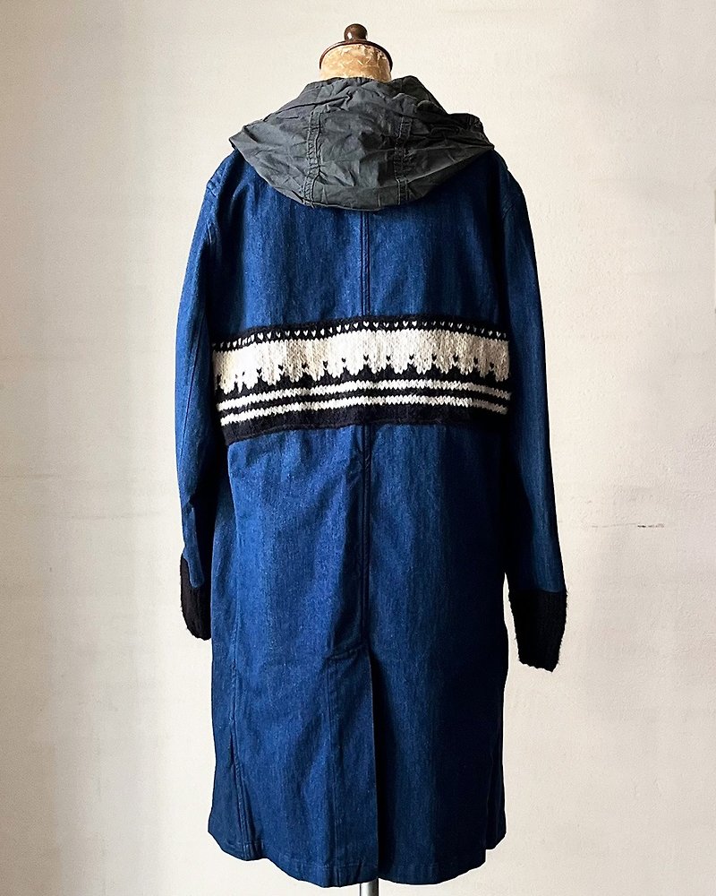 INDIGO フードコート ーHand Knit×Used Clothingー2022AW - 女西裝外套 - 其他材質 藍色
