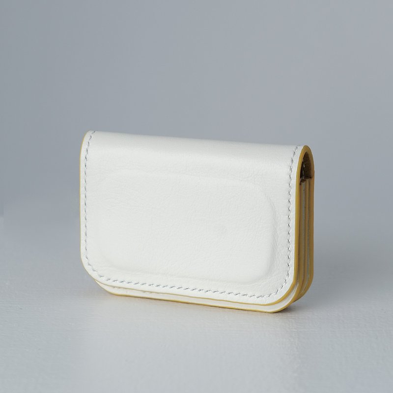 MOMO ACCORDION CARD WALLET WHITE/YELLOW - Wallets - Genuine Leather White