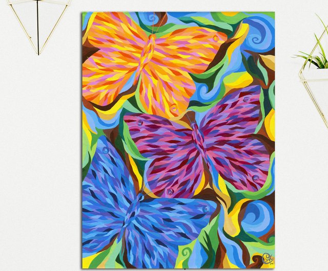 Original Butterfly Painting－Kissing The Earth With Colors 2