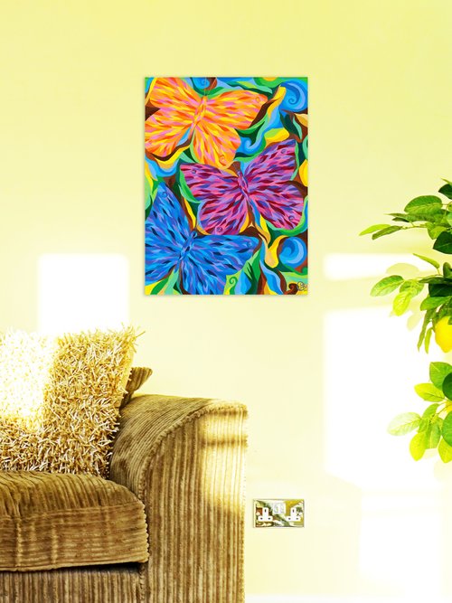 Original Butterfly Painting－Kissing The Earth With Colors 2