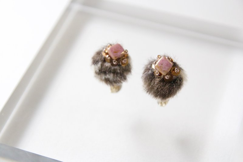 Czech Beads Earrings - ต่างหู - เครื่องเพชรพลอย สีนำ้ตาล