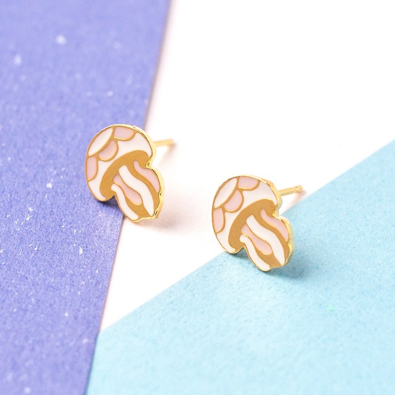 Jellyfish, ocean earrings and clip-ons - Earrings & Clip-ons - Enamel Transparent