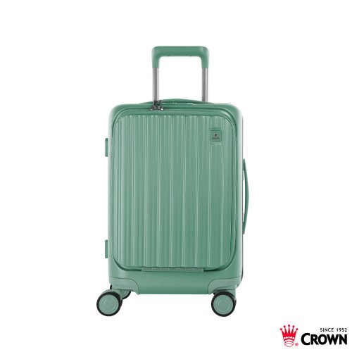 CROWN 皇冠行李箱 【CROWN】21吋 BOXY 前開框架拉桿箱 登機箱 大地綠