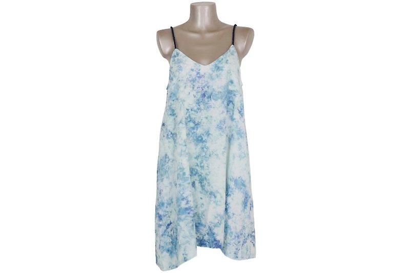 Uneven dyeing camisole beach dress <Ice Blue> - One Piece Dresses - Other Materials Blue