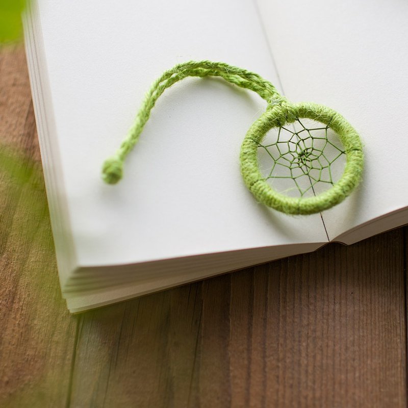 純粹青綠 - 麻繩 迷你捕夢網成品 - 森林系 包包吊飾 交換禮物 - 吊飾/掛飾 - 其他材質 綠色