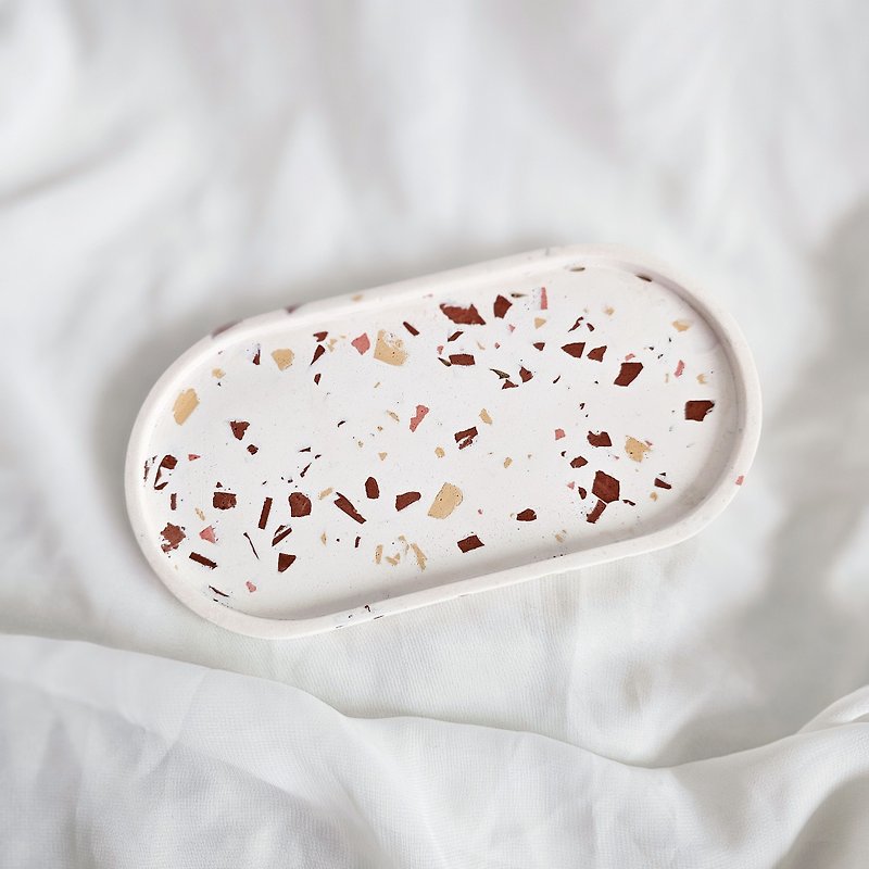 Jess Cadeau. Brown milk tea terrazzo diffuser plate/ornament decorative plate - Items for Display - Other Materials Brown