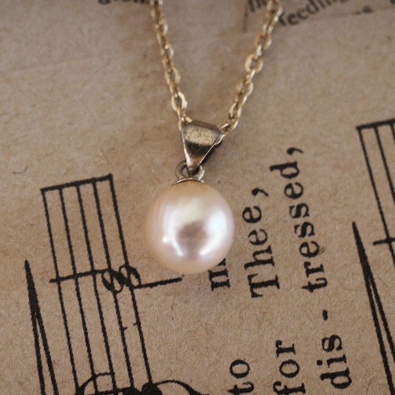 Japanese pearl pearl necklace Japanese spinnaker pearl Ibaraki Prefecture Kasumigaura pearl old piece polished pink - สร้อยคอ - ไข่มุก สึชมพู