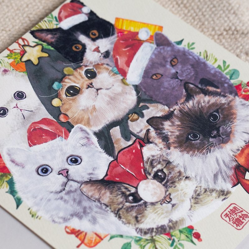 MY ANGEL GIFT Meow Meow クリスマス カード - ギフトボックス - 紙 ホワイト