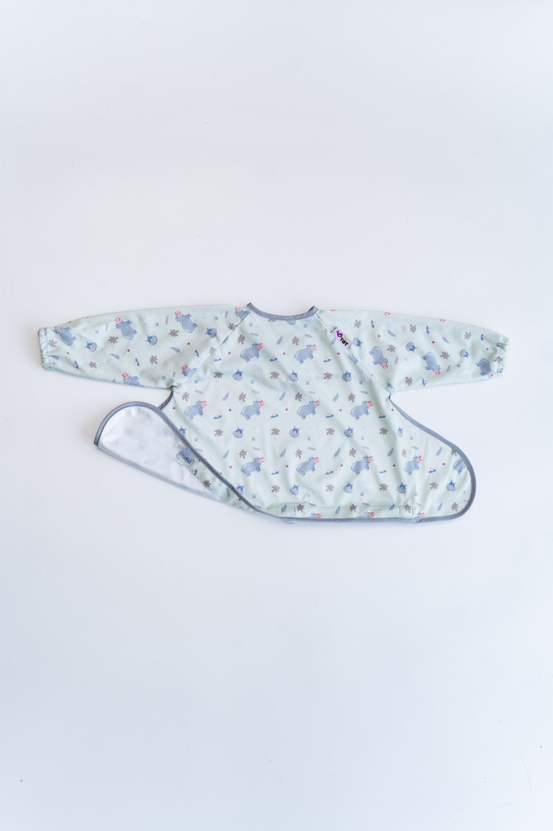 Tidy TOT Cover & Catch Bib Long Sleeve - Hippos pattern - ผ้ากันเปื้อน - วัสดุอื่นๆ 