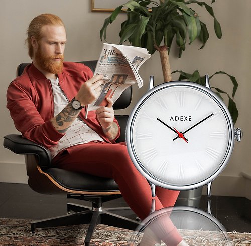 ADEXE | 推薦小眾手錶品牌 Sphère黑白色壓紋刻度 穿越時空皮帶手錶