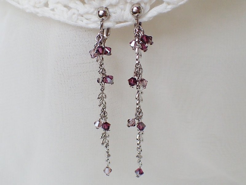earrings with SWAROVSKI ELEMENTS - Earrings & Clip-ons - Glass Purple