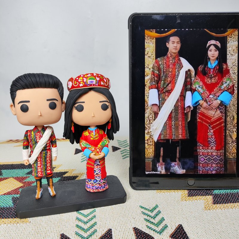 客製化3D人像公仔 訂製手工Funko Pop情侶父母夫妻結婚週年禮物 - 玩偶/公仔 - 黏土 多色