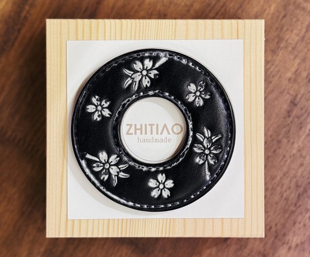 オリジナルハンドメイド 牛革製剣道鍔「燦爛芳華」ミストワックス