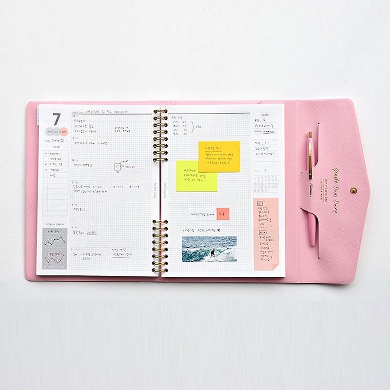 2019 Gentle Good Day Leather Zhou Zhi (Aging) - Sweet Powder, PPC95161 - Notebooks & Journals - Faux Leather Pink