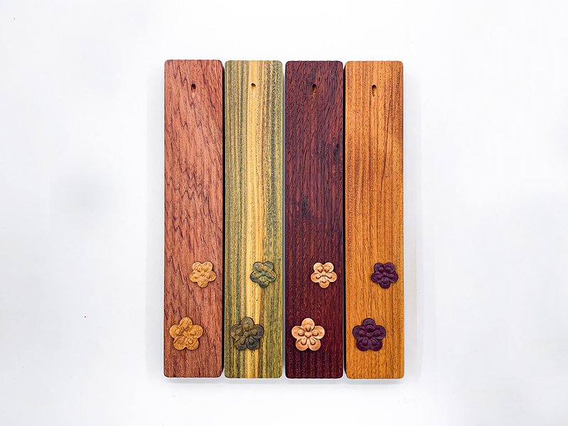 Flower Road incense holder - straight grain long type - Candles & Candle Holders - Wood Brown