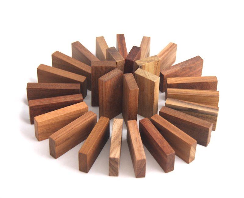 Wood Building Block Kit - Board Games & Toys - Wood Brown