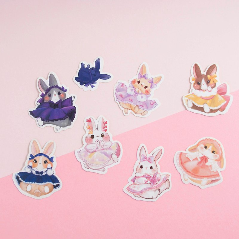 Dress Bunny * Sticker pack - สติกเกอร์ - กระดาษ สึชมพู