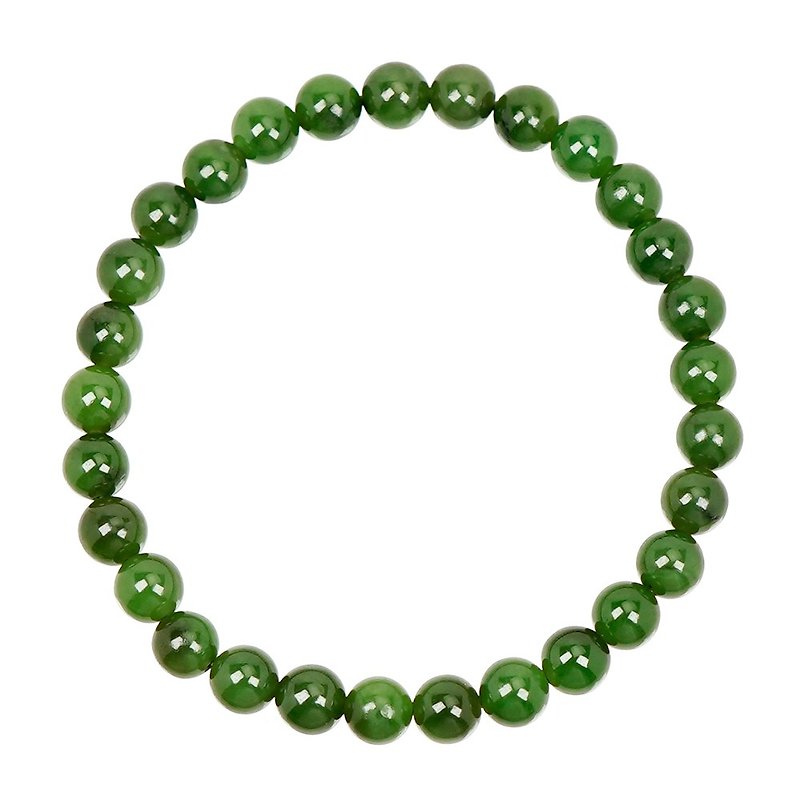 [Zhengjia Jewelry] ホータン ジャスパー オールド マイン ほうれん草グリーン6mm ホータン ジャスパー ハンド ビーズ - ブレスレット - 半貴石 多色