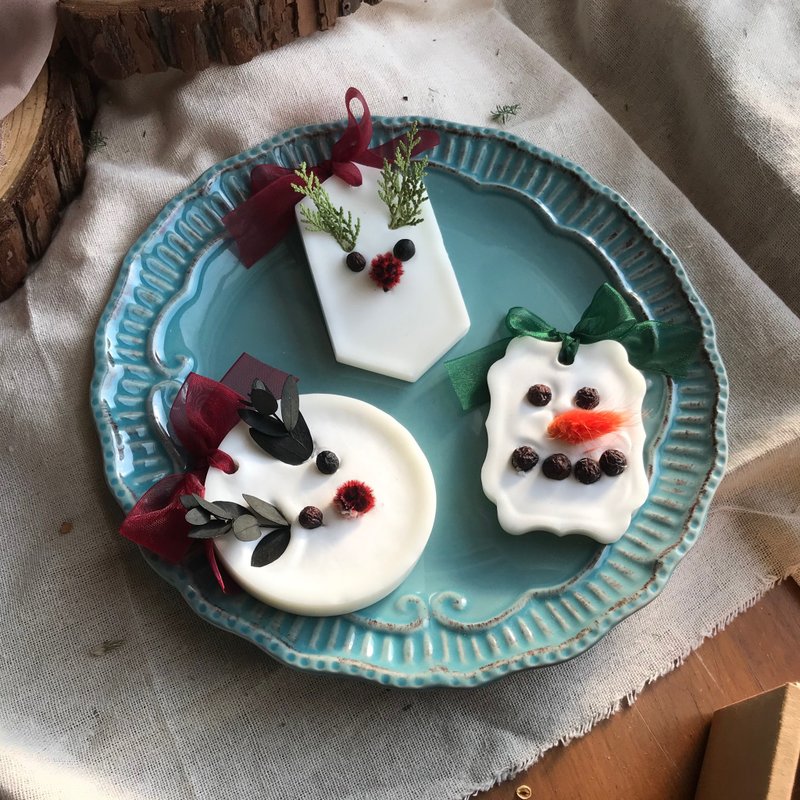 聖誕限定 乾燥花香氛花磚 香氛磚 乾燥花 聖誕禮物 交換禮物 - 香氛/精油/擴香 - 植物．花 白色