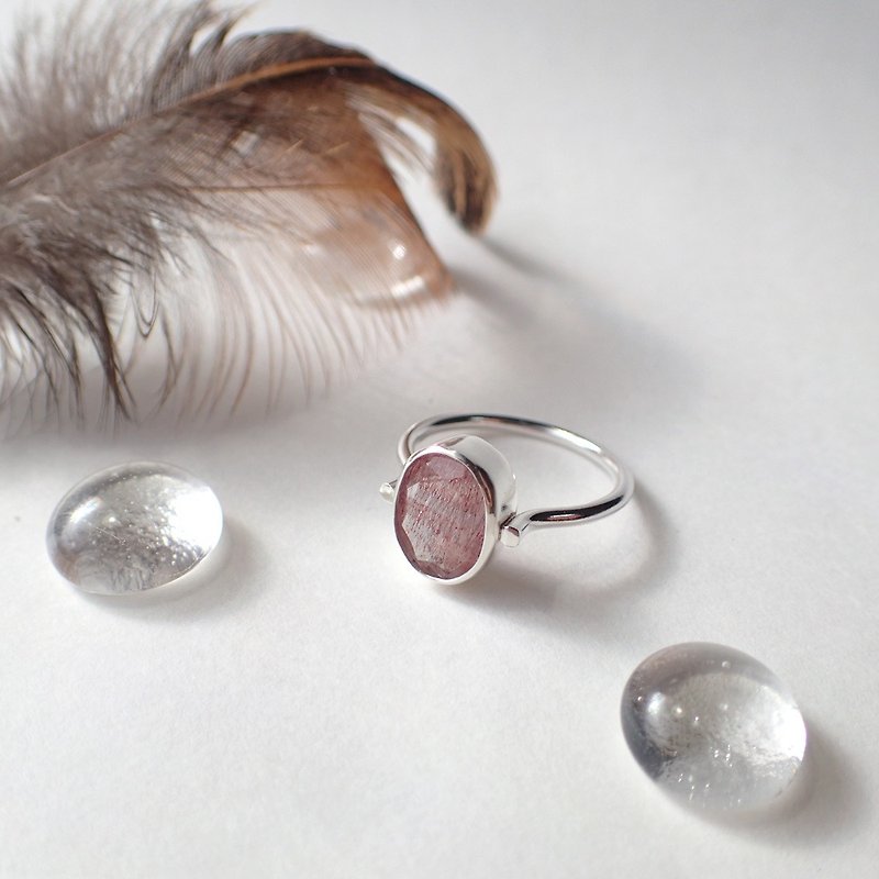 ストロベリークオーツ リング - 戒指 - 純銀 粉紅色