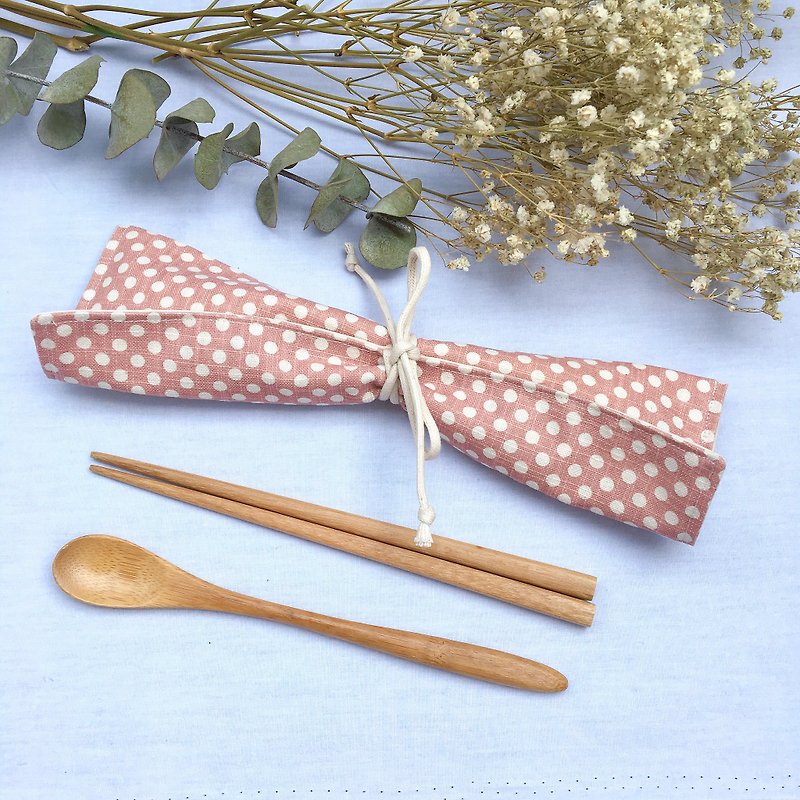 Pink Dot - Eco-friendly Cutlery Bag | - Other - Cotton & Hemp Pink