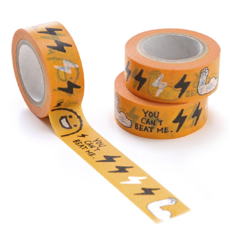 You can't beat me! And paper. Paper tape 16mm - มาสกิ้งเทป - กระดาษ สีเหลือง
