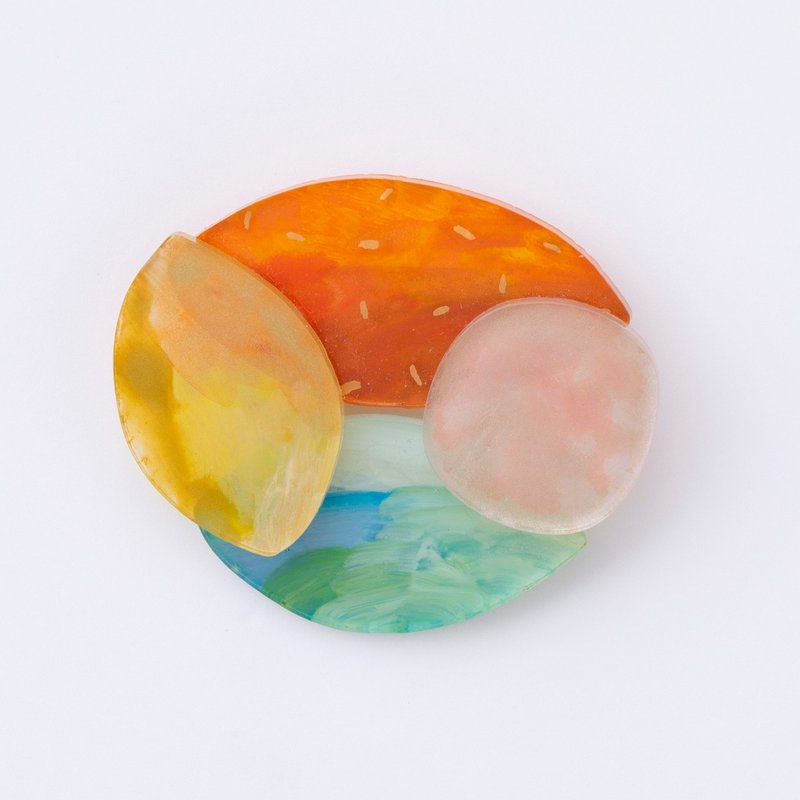 picture brooch - Brooches - Acrylic Orange