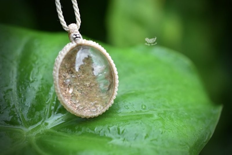 Gentle Fault Garden Quartz Macrame Necklace 1073 - สร้อยคอ - หิน สีใส