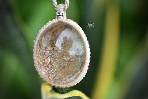 優しい断層 ガーデンクォーツ マクラメネックレス1073