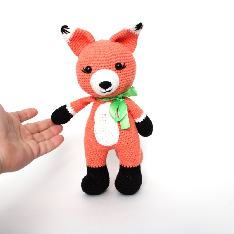 Fox stuffed animal toy amigurumi Fox gift for baby Baby shower gift for baby - Kids' Toys - Thread Orange