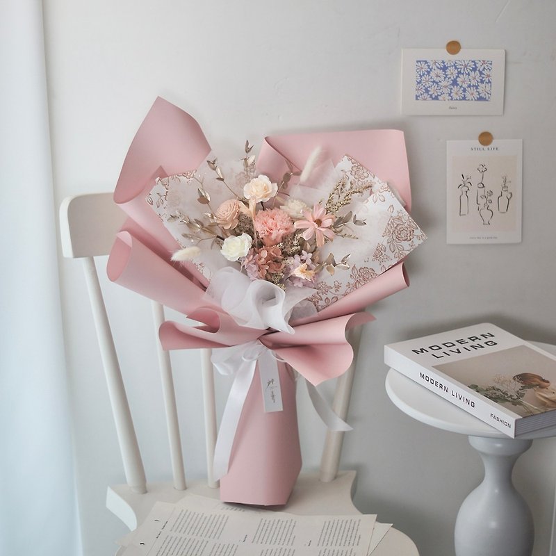 【艸踸Garden Lane Floral】Mother's Day Everlasting Carnation Bouquet-Sweet Pink (M) - Dried Flowers & Bouquets - Plants & Flowers 