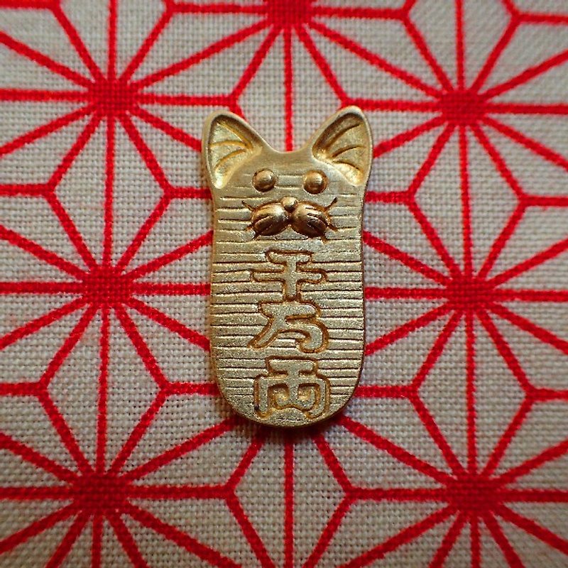 Cat oval Ver.2 / materials: brass - Wallets - Other Metals Gold
