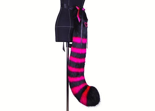 Catzo Club Hot Pink Cheshire Cat Tail Faux Fur Tail