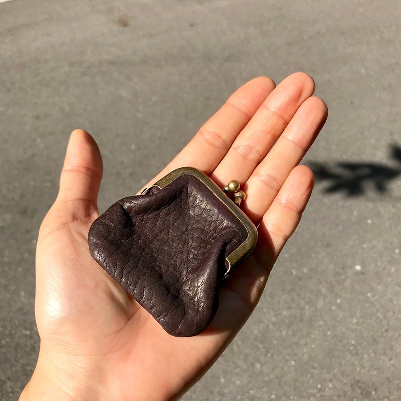 Sienna leather mini gold - กระเป๋าใส่เหรียญ - หนังแท้ สีดำ