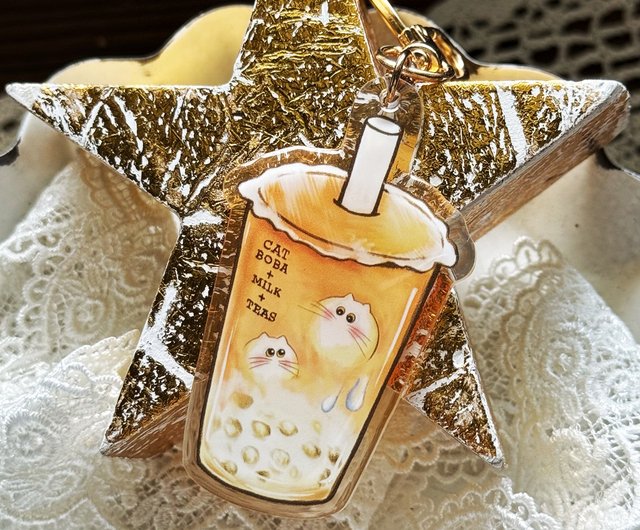 台湾手回しドリンク | ボバキャットキーホルダーチャーム gashapon 全7