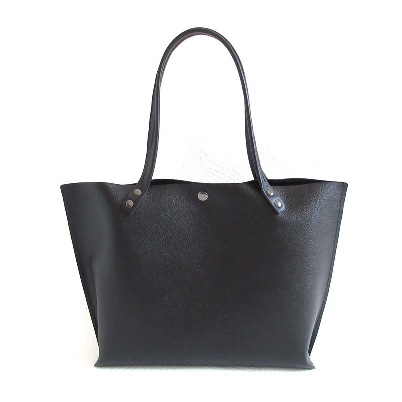 New specifications, B5 size compatible, cowhide, outer gusset, medium, tote, black shrink, 0593 - Handbags & Totes - Genuine Leather Black