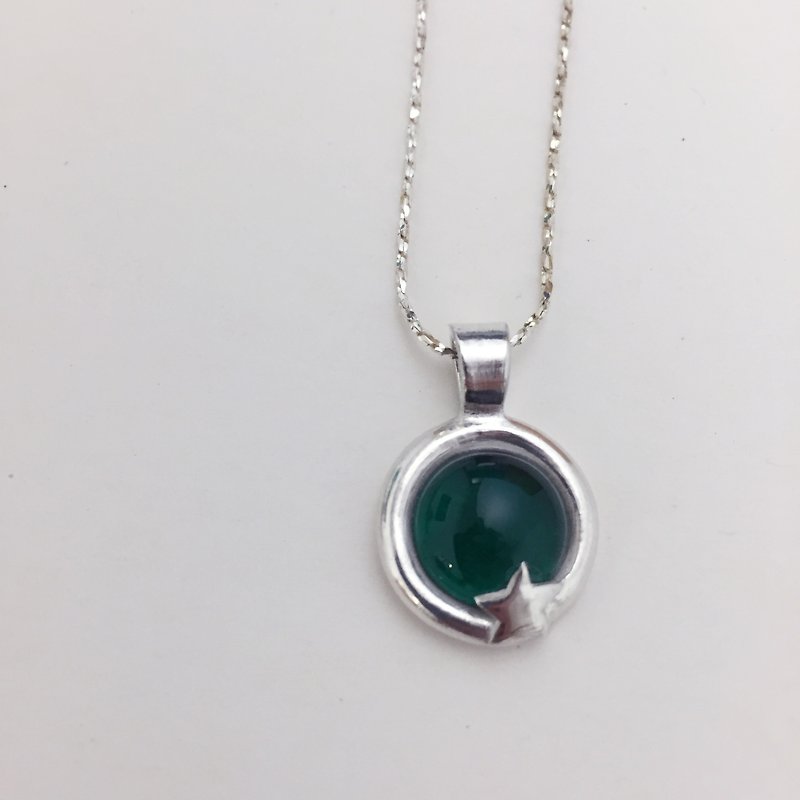 * Summer Lake * handmade silver necklace - สร้อยคอ - โลหะ สีเขียว