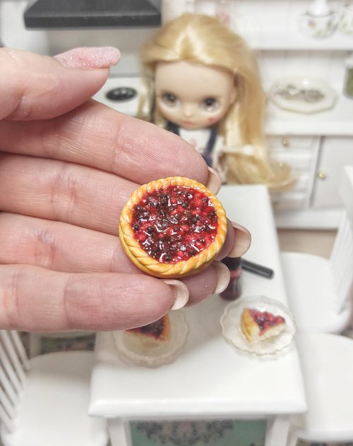 MiniatureFromIrina 迷你型食品 漿果派 洋娃娃食品 比例1 12 微型