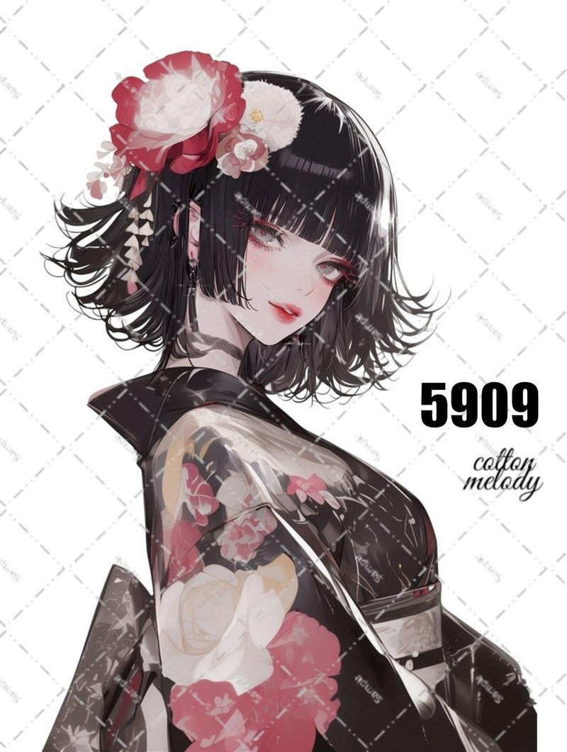 original sticker no.5909 人物ステッカー オリジナルステッカー 人物ステッカー 女の子ステッカー オリジナル人物ステッカー - 貼紙 - 紙 