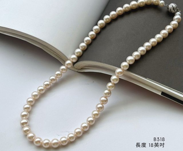 パールネックレス 8mm ほぼ真円パールネックレス ギフト 天然真珠 - ショップ 良い石 | ギフト ネックレス - Pinkoi