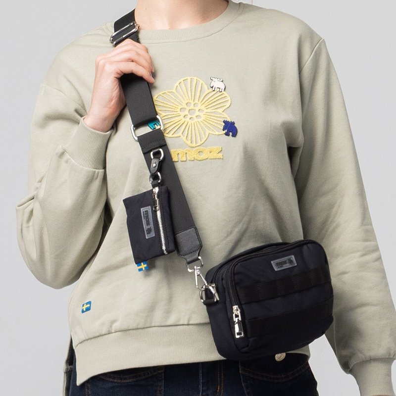 moz Sweden Moose Water-Repellent City Adventure Crossbody Bag (Black) S - กระเป๋าแมสเซนเจอร์ - เส้นใยสังเคราะห์ สีดำ