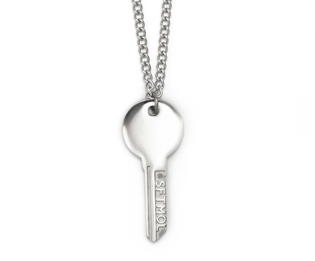 Recovery meaning of life key necklace (steel Silver) - Shop Recovery Design  Necklaces - Pinkoi