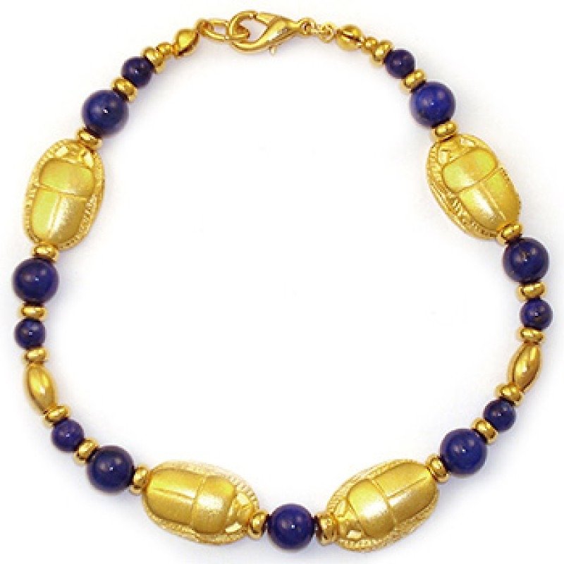 Ancient Egyptian scarab bracelet - สร้อยข้อมือ - โลหะ สีทอง