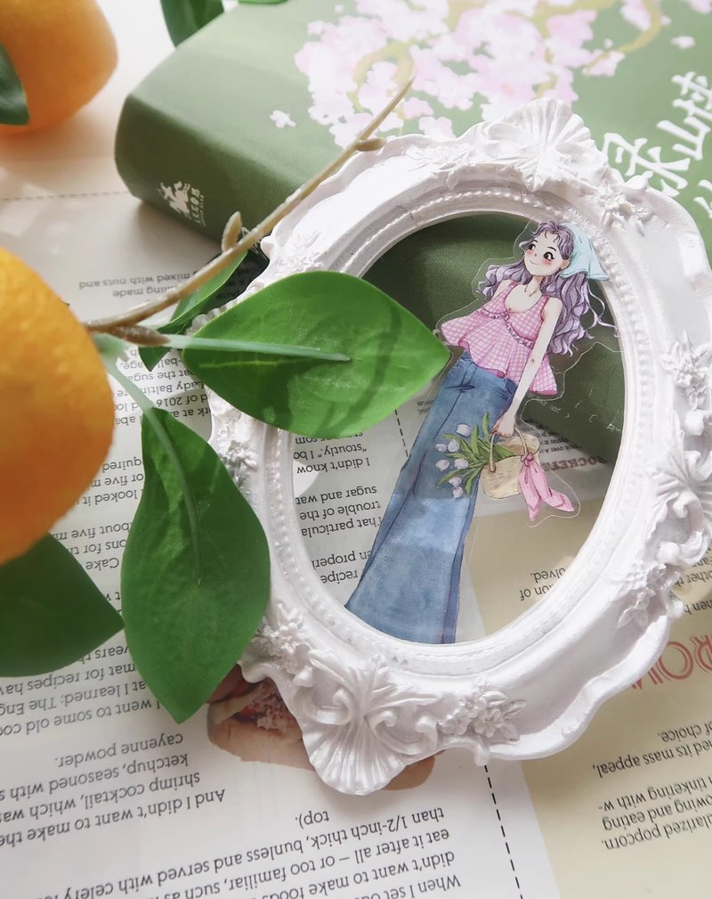 Pink Leaf PET and Washi Tape 5m Roll - มาสกิ้งเทป - กระดาษ หลากหลายสี