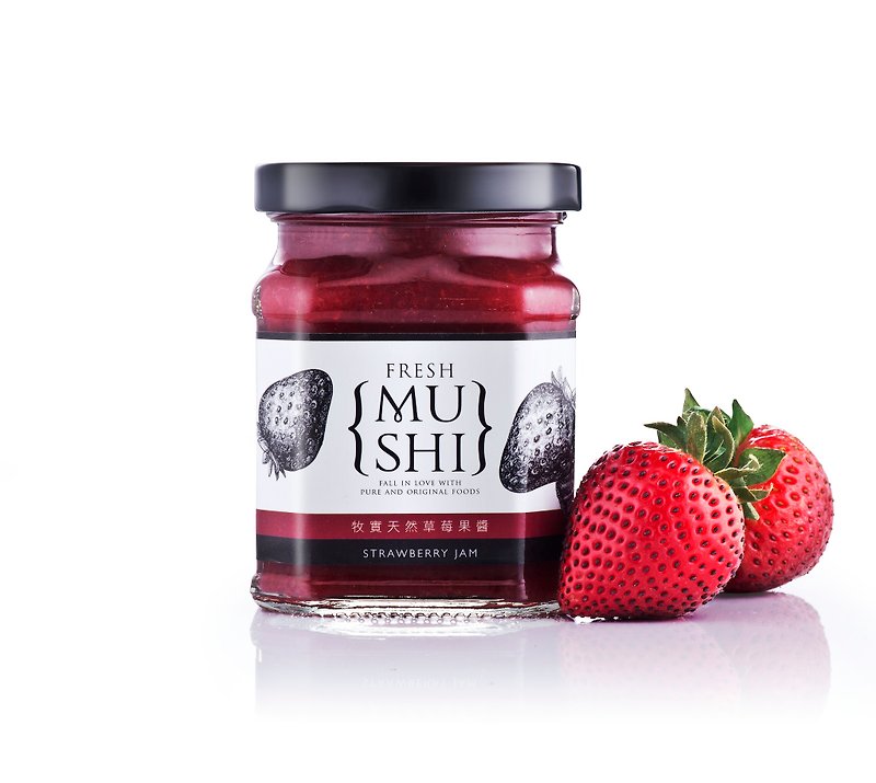 Mu Shi Natural Selection Rural Strawberry Jam 100% Pure Fruits 250g - แยม/ครีมทาขนมปัง - อาหารสด สีแดง