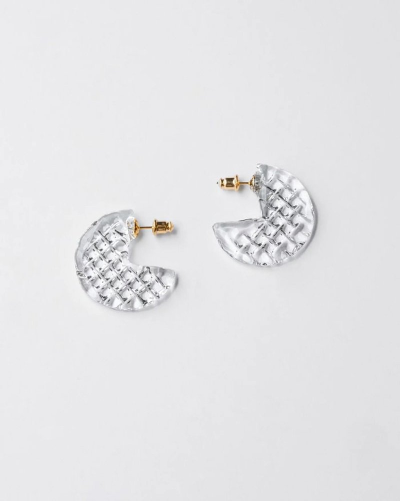 HARIO LWF Earrings - Brilliant Quarter (HAA-BQ-P) - Earrings & Clip-ons - Glass Transparent