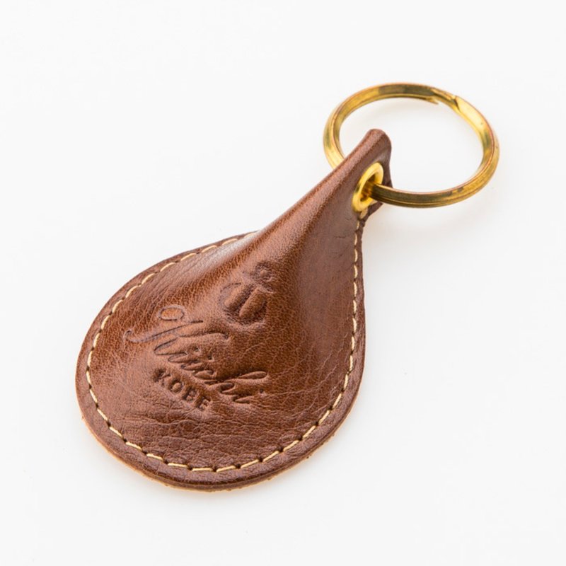 北海道牛革 水滴鑰匙圈 棕 ブラウン Brown -MADE IN 神戸- - 鑰匙圈/鑰匙包 - 真皮 咖啡色